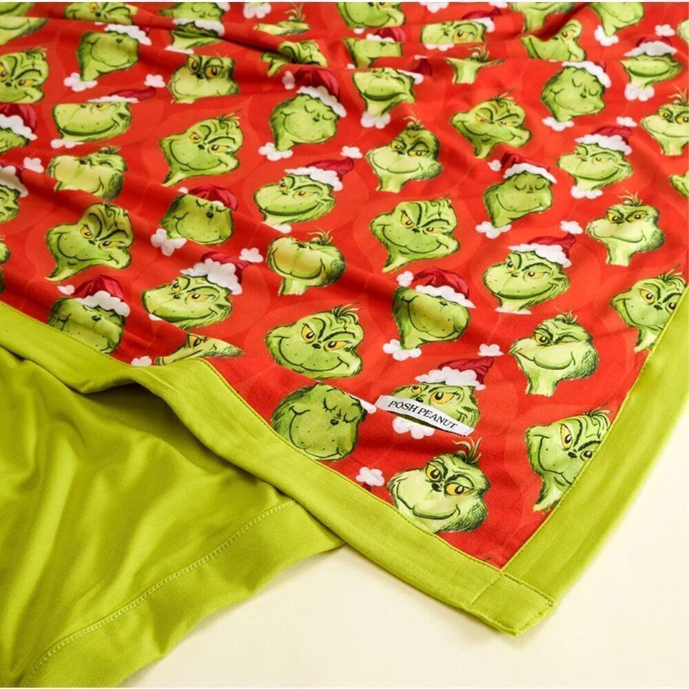NIB Posh Peanut Grinch Faves & The Grinch Luxette Patoo Blanket